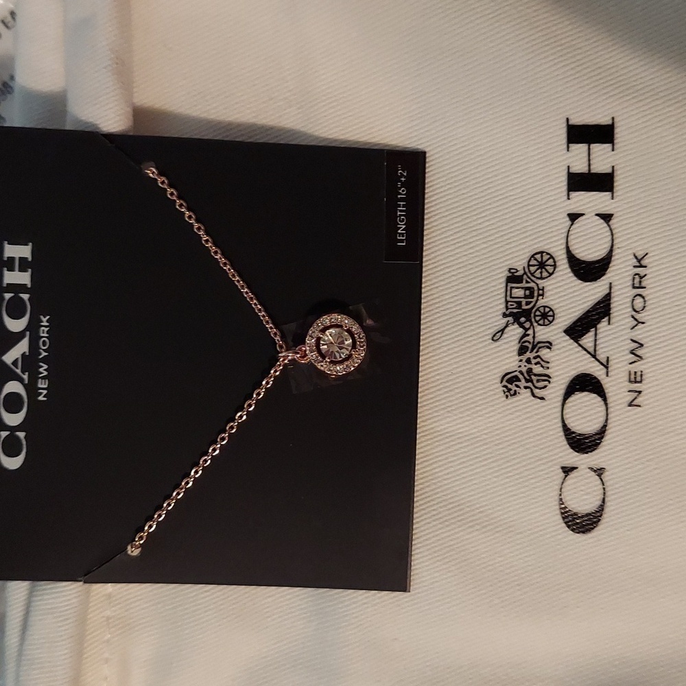 Coach Rose Gold Halo Pendant Necklace - Picture 3 of 4